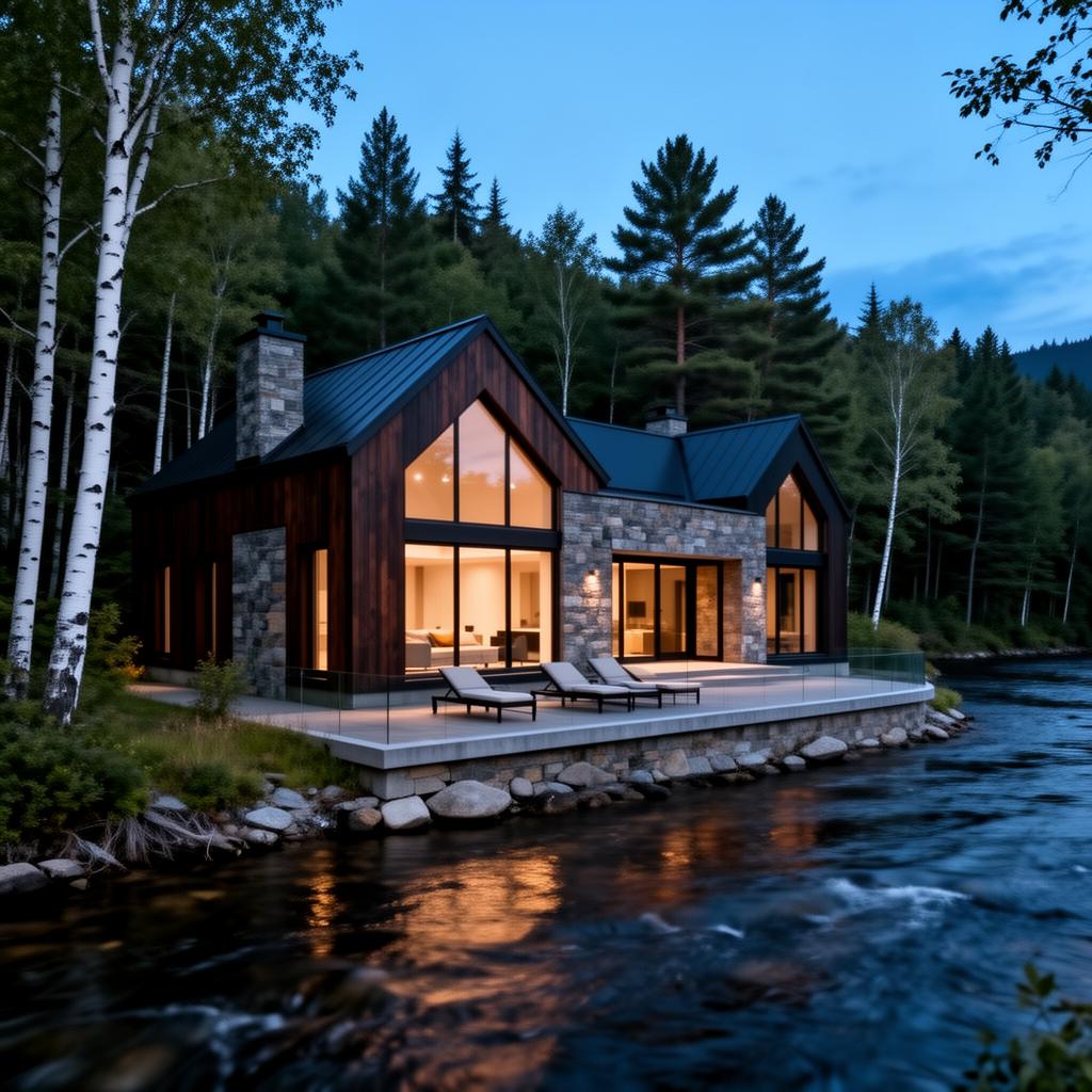 Luxury Laval estate at twilight